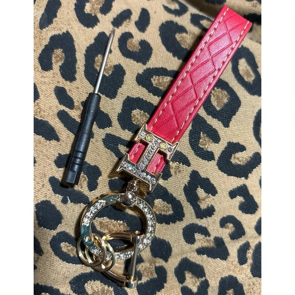 NEW Red Soft TPU Key Fob Cover with Rhinestone Keychain, Lexus ES/UX/LS/LC